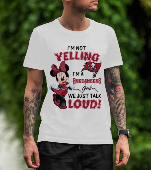 Tampa Bay Buccaneers Minnie Mouse Yelling Girl Loud T-Shirt