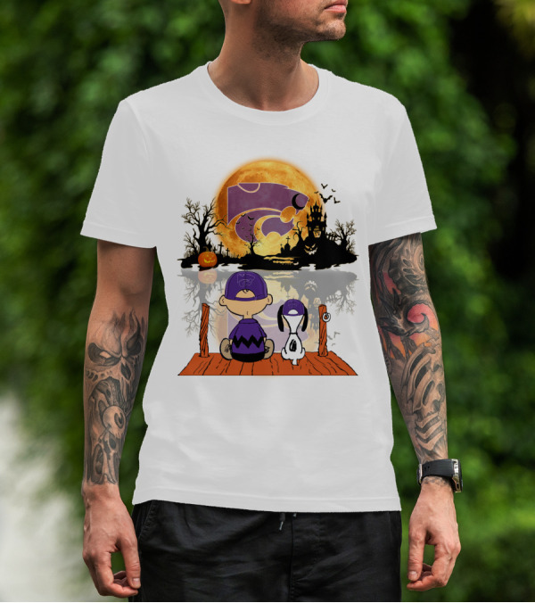Kansas State Wildcats Halloween Moon Peanuts T-Shirt