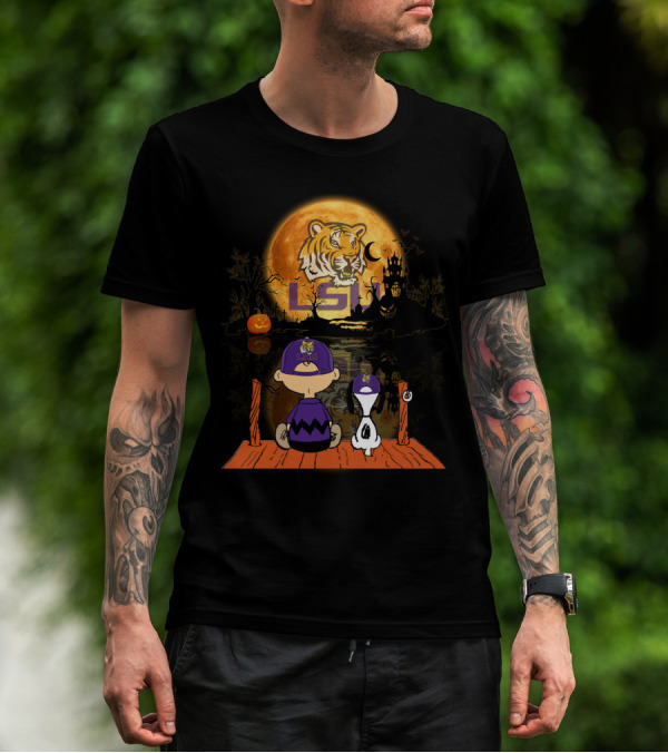 LSU Tigers Halloween Full Moon Pumpkin T-Shirt