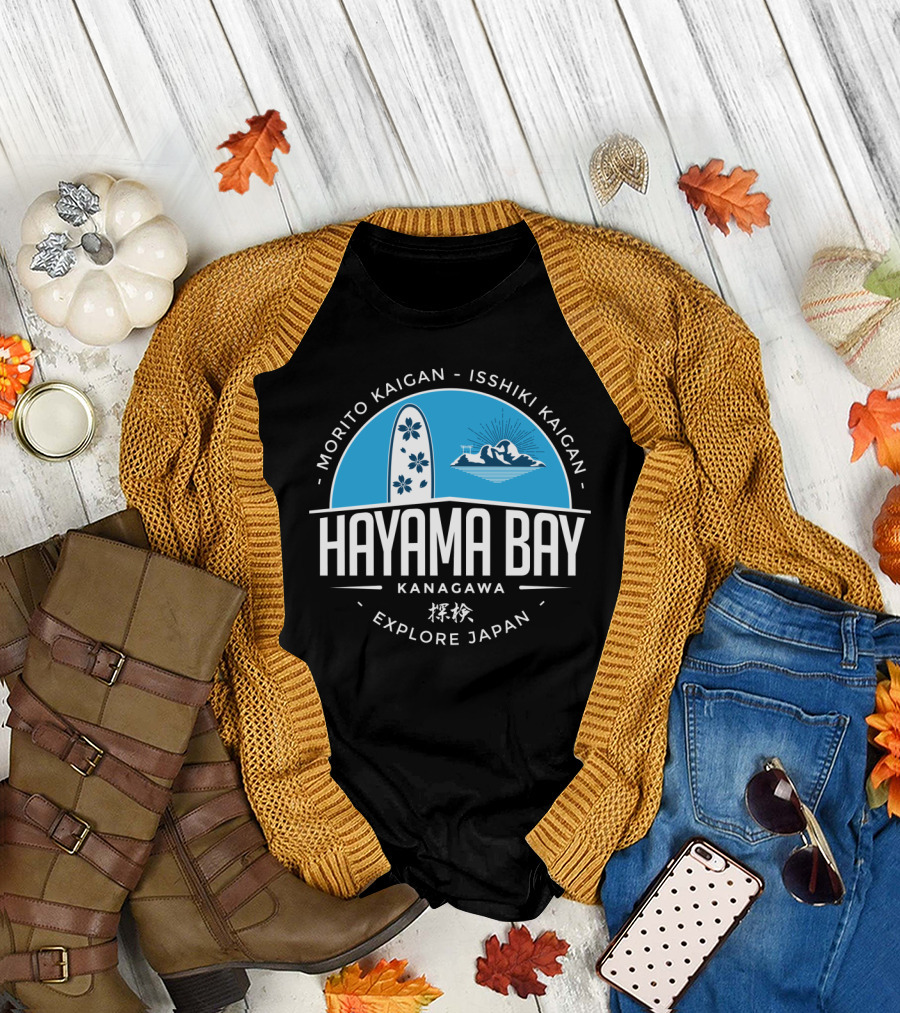 Morito Kaigan Isshiki Kaigan Hayama Bay Kanagawa Explore Japan Surf T-Shirt