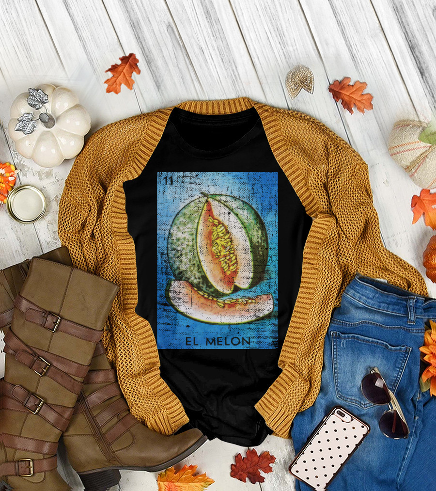 El Melon Loteria Mexican Bingo Card Number 11 T-Shirt