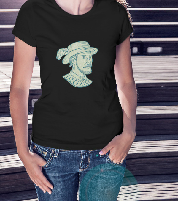 Juan Ponce De Leon Vintage Explorer Portrait T-Shirt