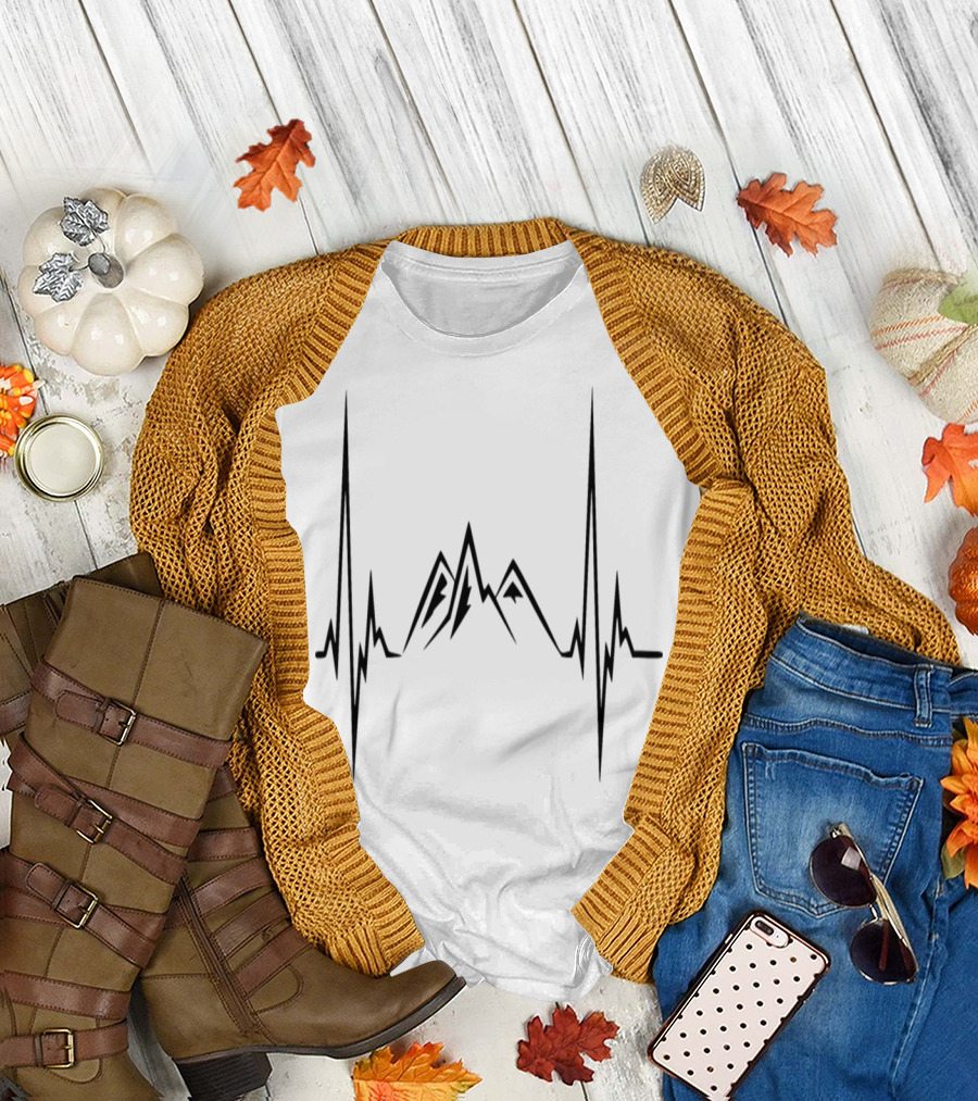 Heartbeat Peaks Mountain Pulse T-Shirt