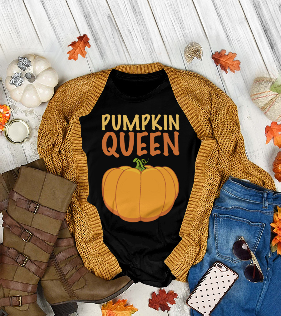 Pumpkin Queen Halloween Costume Pregnancy T-Shirt