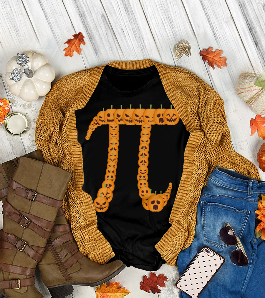Pumpkin Pi Symbol Funny Autumn Humor T-Shirt