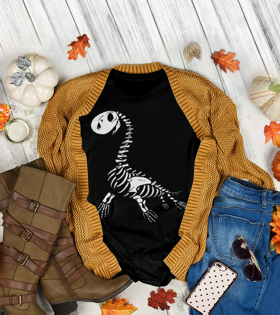 Fossil Nessie Skeleton Design Loch Ness Monster Inspiration T-Shirt