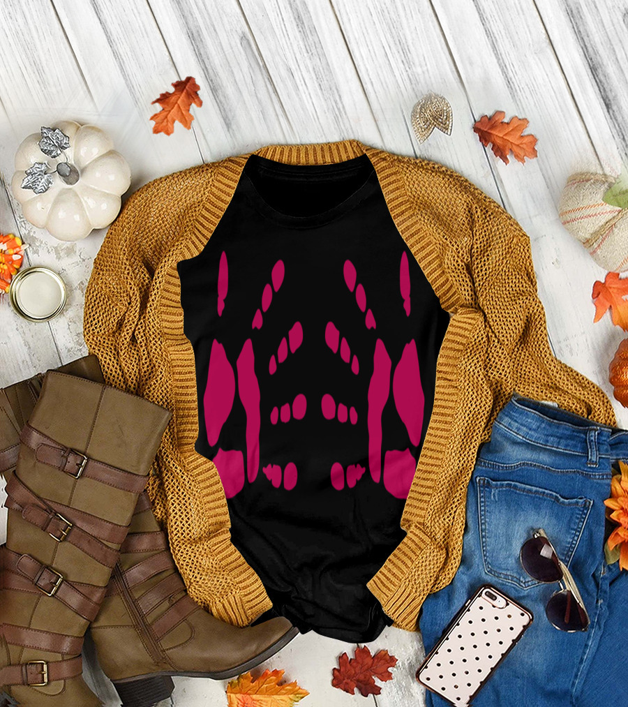 Double Hand Print Symmetrical Handprint T-Shirt