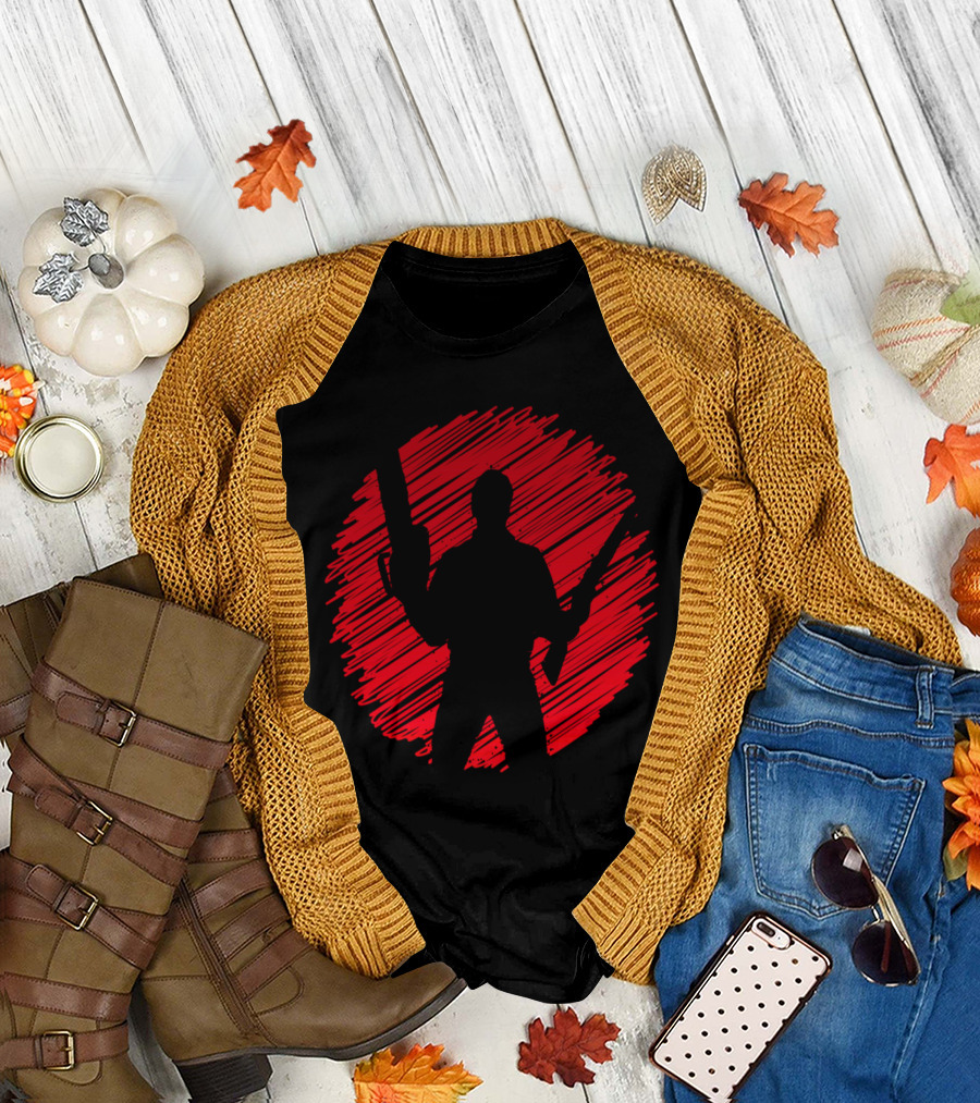 Evil Killer Silhouette Red Circle T-Shirt