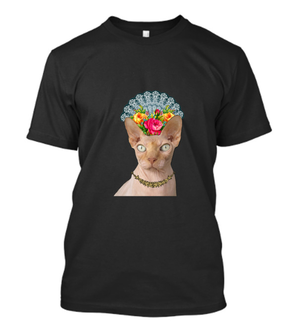 La Faraona Cat With Floral Crown And Collar T-Shirt