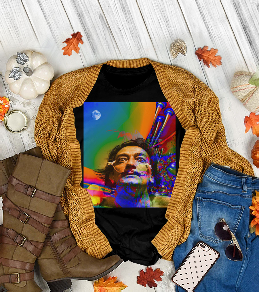 Surreal Salvador Dali Moonlit Vision with Vibrant Colors T-Shirt