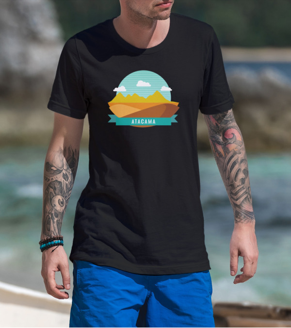 Atacama Desert Mountains And Clouds Emblem T-Shirt