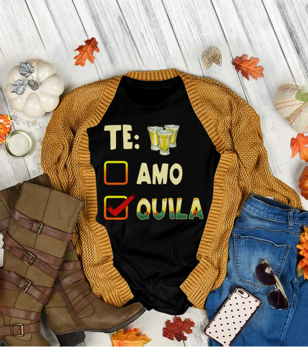 Tequila Love Checkbox With Three Shot Glasses T-Shirt