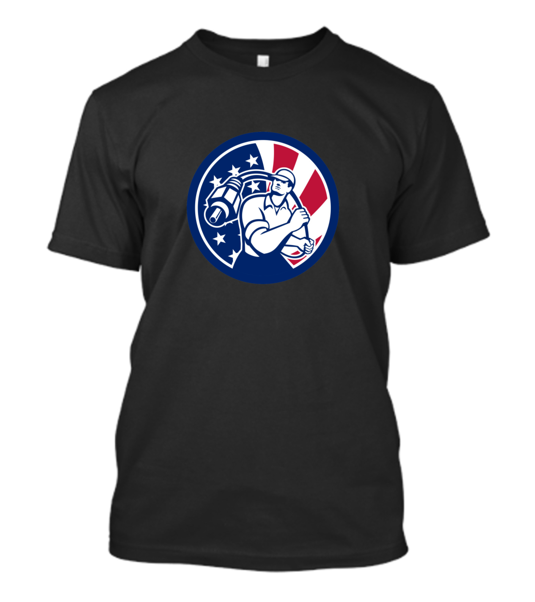 USA Flag Stars And Stripes American Cable Installer T-Shirt