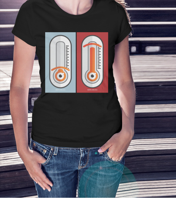 Cold And Hot Glance Thermometer Eyeball Design By Ojole.com.mx T-Shirt