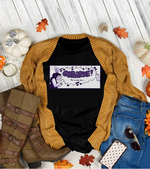 Cobarde Que No Eres Más Comic Style With Bunny Ears And Musical Notes T-Shirt