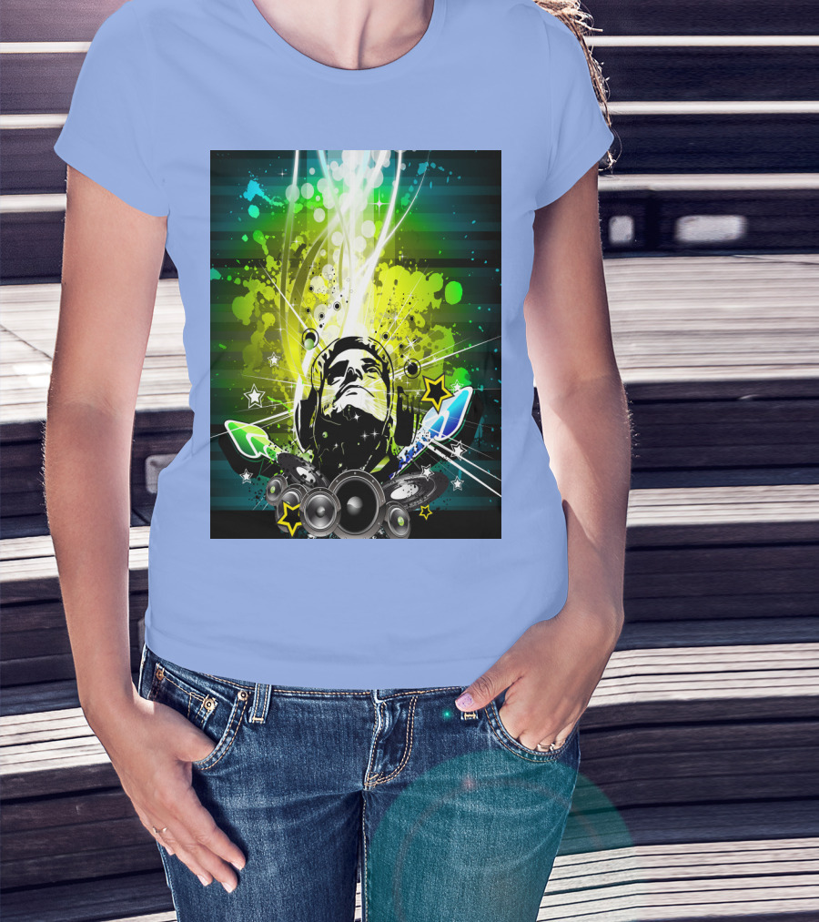 Music So Cool Vibrant Headphones DJ Speaker Blast T-Shirt