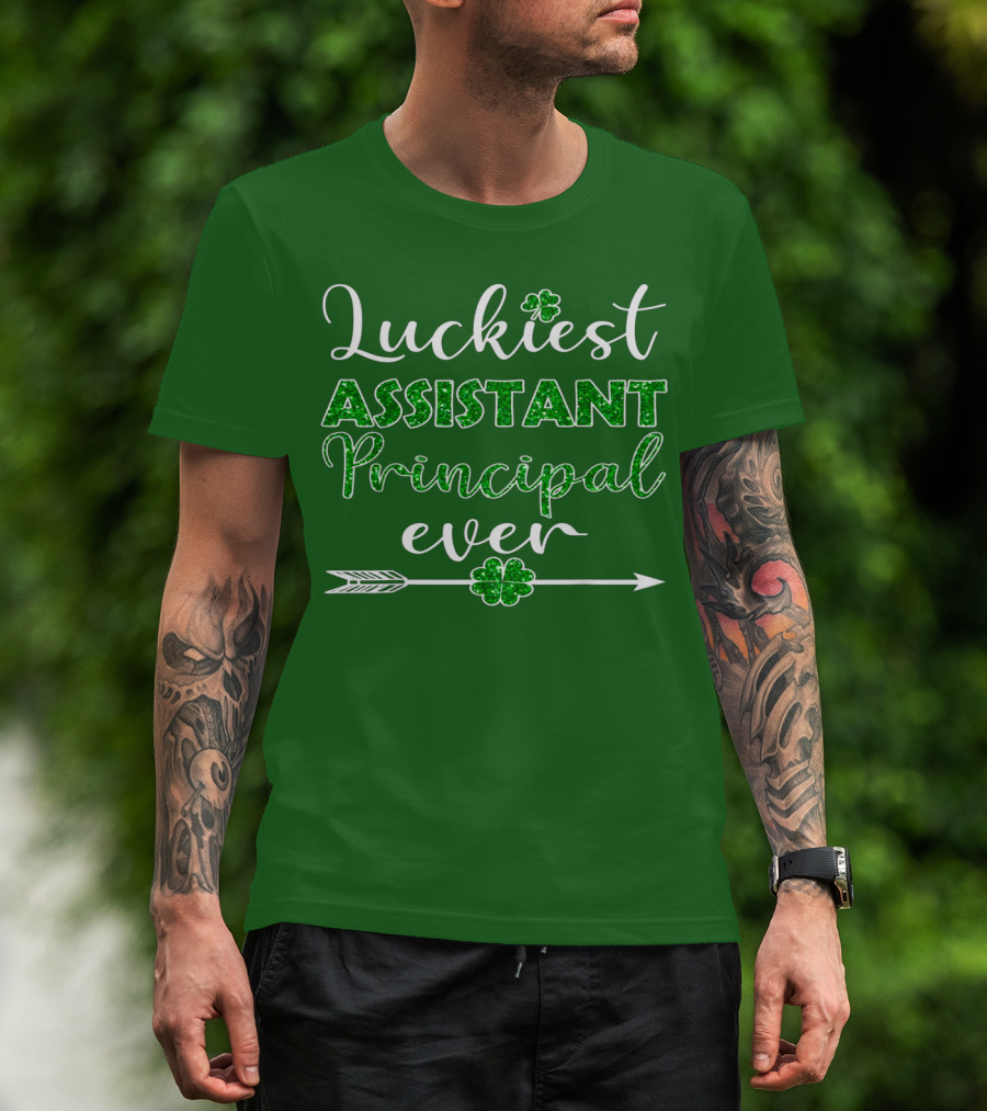 Luckiest Assistant Principal Ever Shamrock Arrow T-Shirt