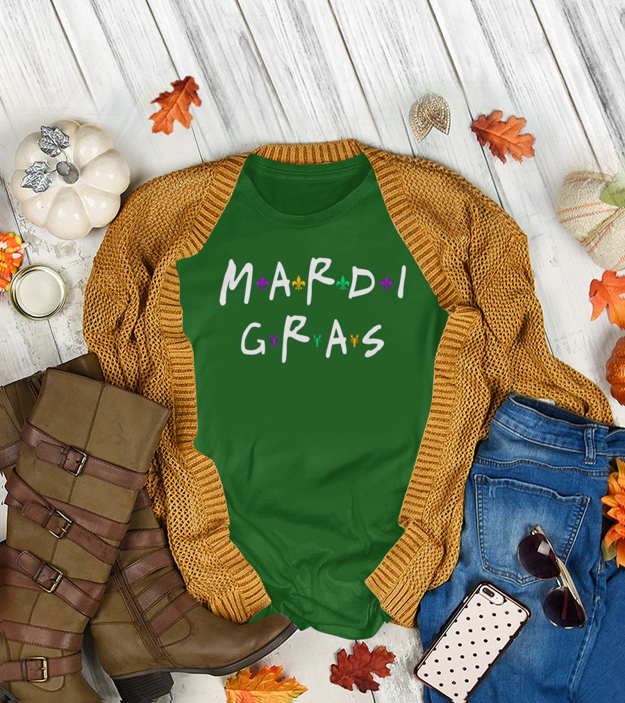 Mardi Gras Fleur De Lis Green Purple Gold T-Shirt
