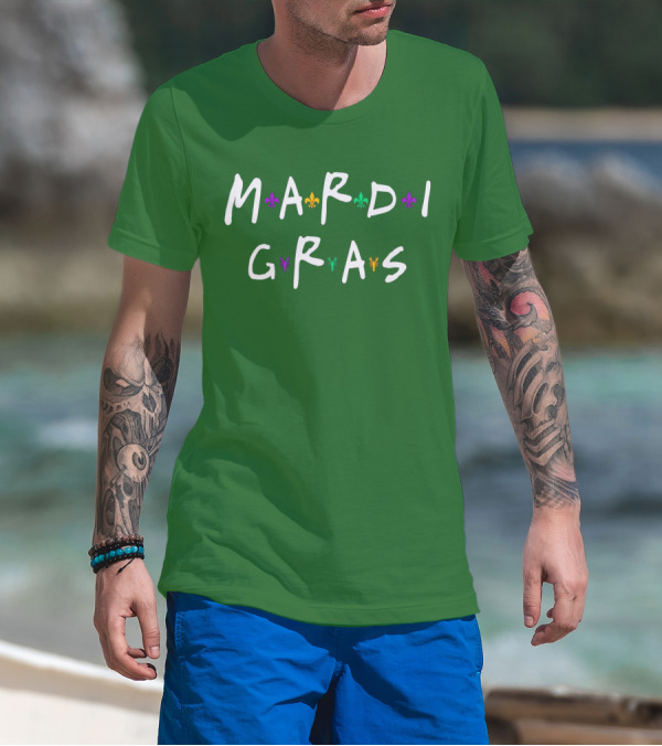 Mardi Gras Fleur De Lis Green Purple Gold T-Shirt
