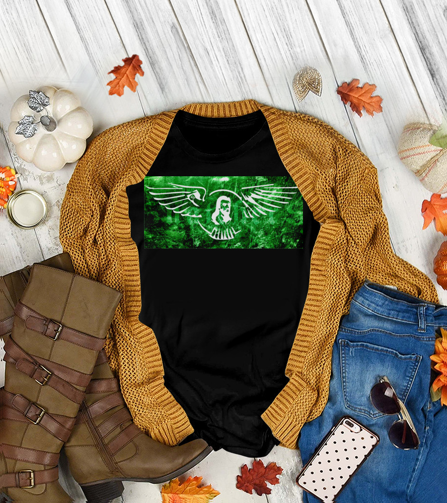 Super Wings Iconic Green Graphic with Central Figure and Stylized Wings T-Shirt