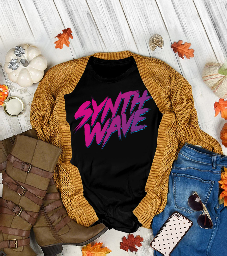 Synthwave Forever Retro Neon Text Style 80s Vibe T-Shirt
