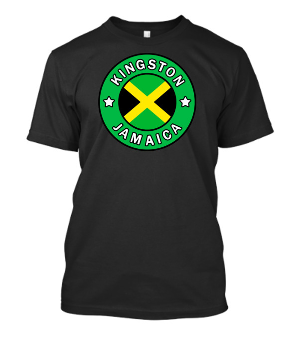 Kingston Jamaica Circle Emblem With Jamaican Flag And Stars T-Shirt