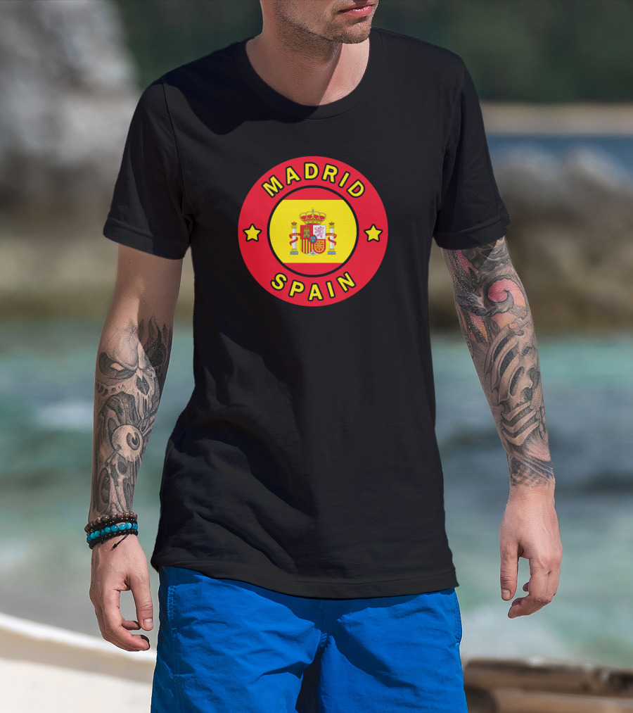Madrid Spain Coat Of Arms Emblem With Stars T-Shirt