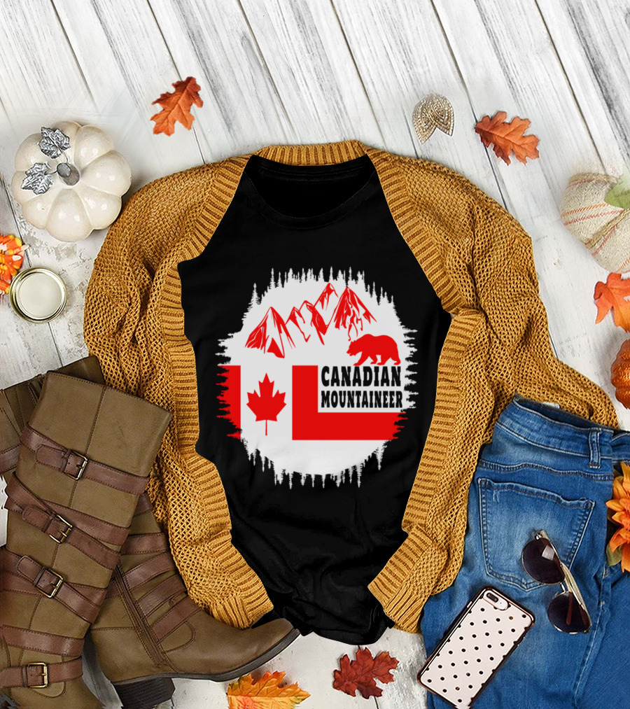 Canadian Mountaineer Maple Leaf Bear Mountains T-Shirt