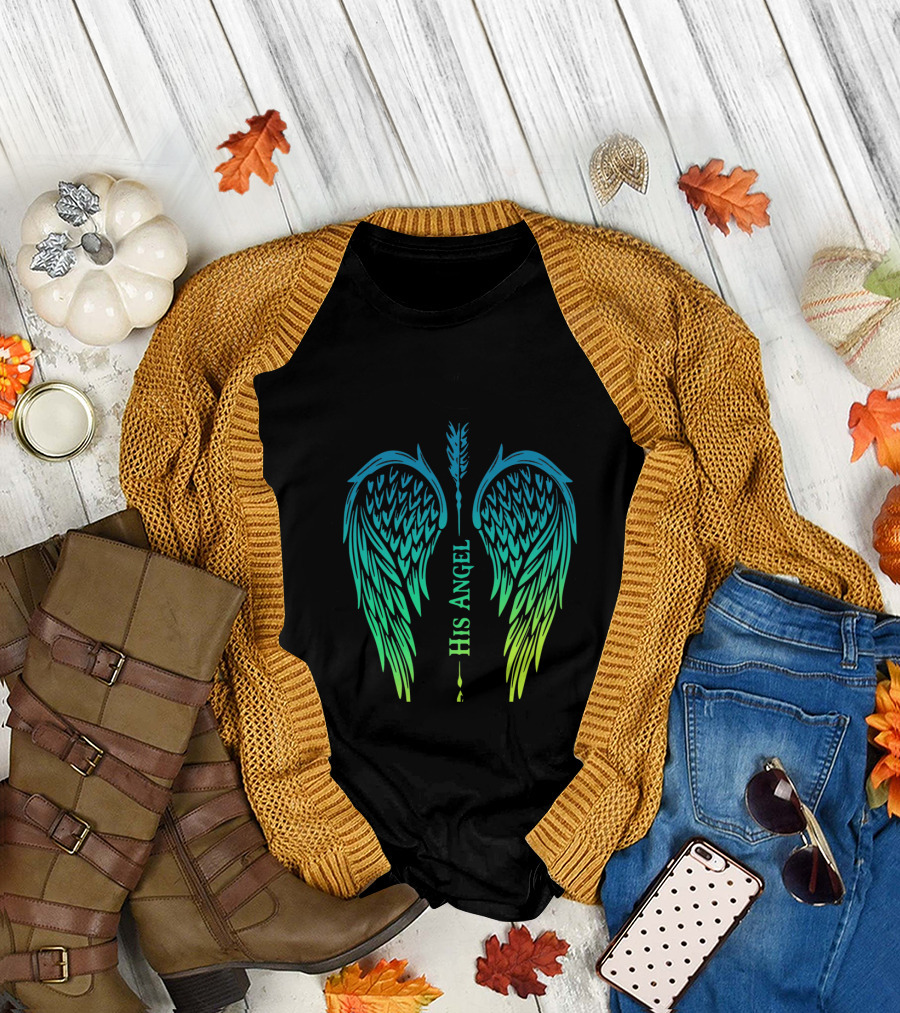 His Angel Wings with Arrow Feather T-Shirt