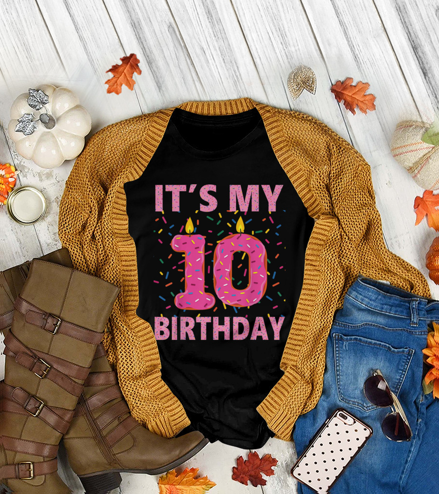 It's My 10 Birthday Donut Candle T-Shirt