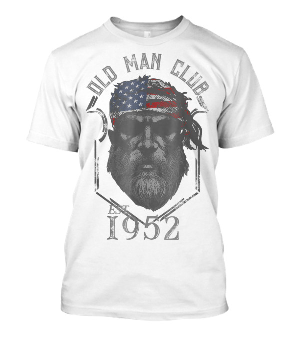 Old Man Club Est 1952 American Flag Bandana T-Shirt