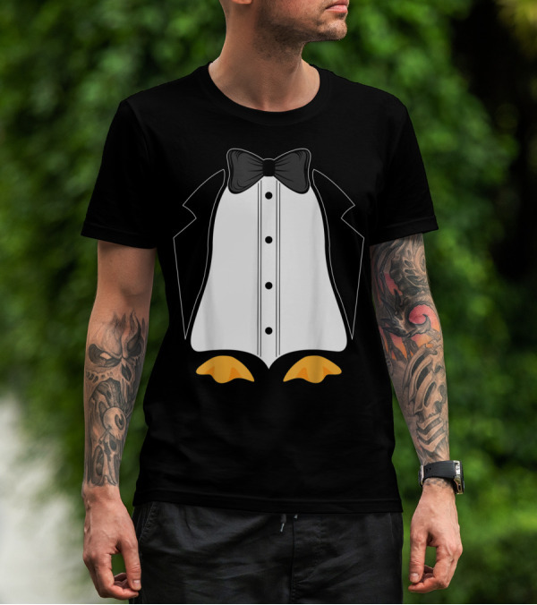 The Cute Club Penguin Tuxedo Bow Tie Penguin Feet T-Shirt