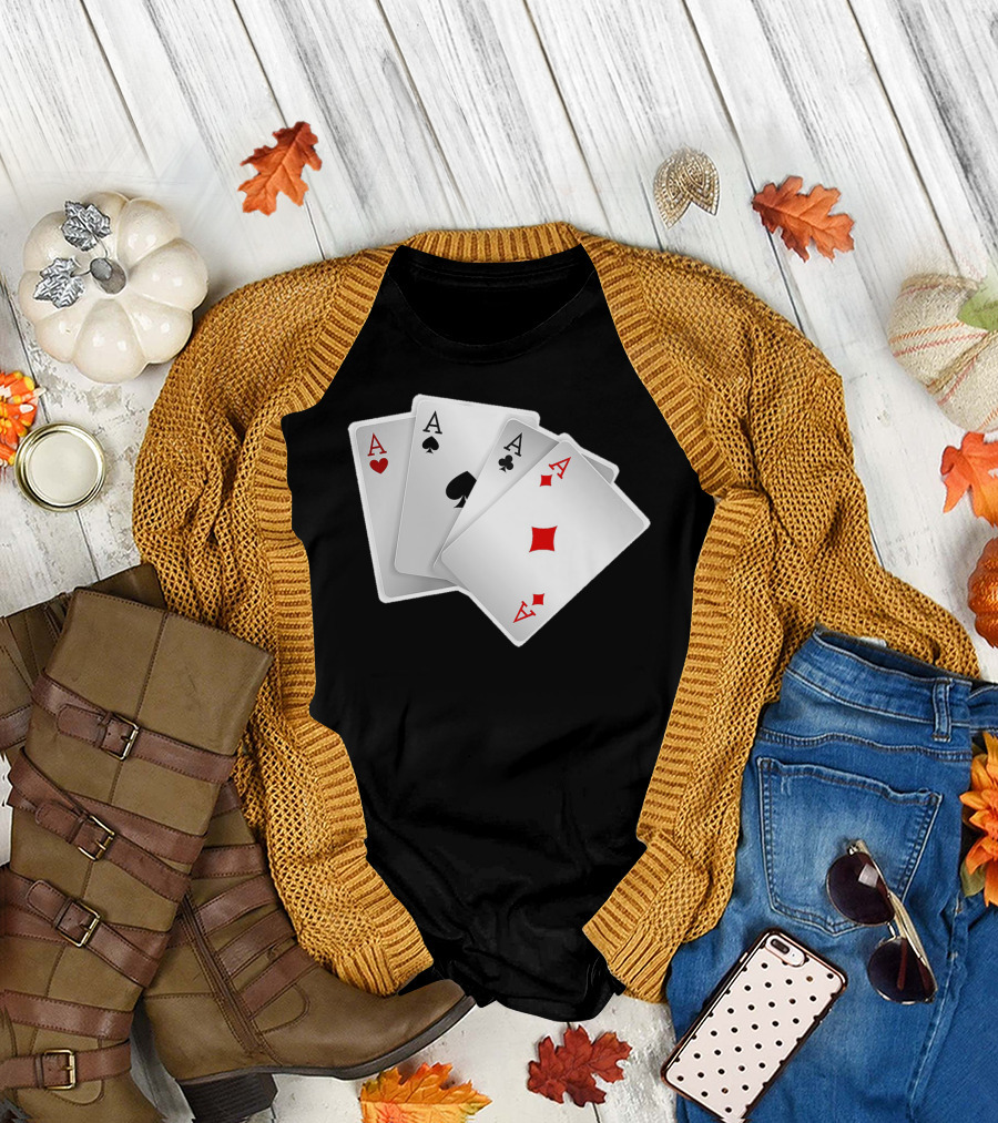Ace of Hearts Spades Diamonds Clubs Playing Card Suits T-Shirt