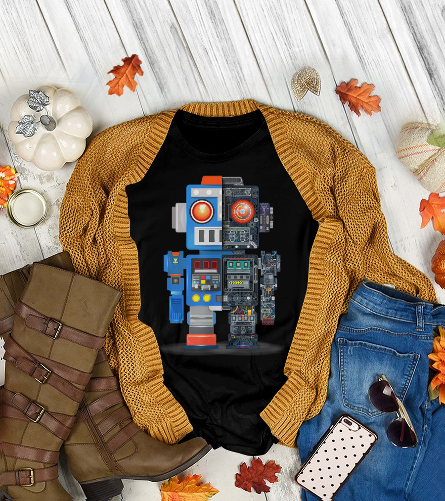 Robot Robotics Club Engineering Electric Circuitry T-Shirt