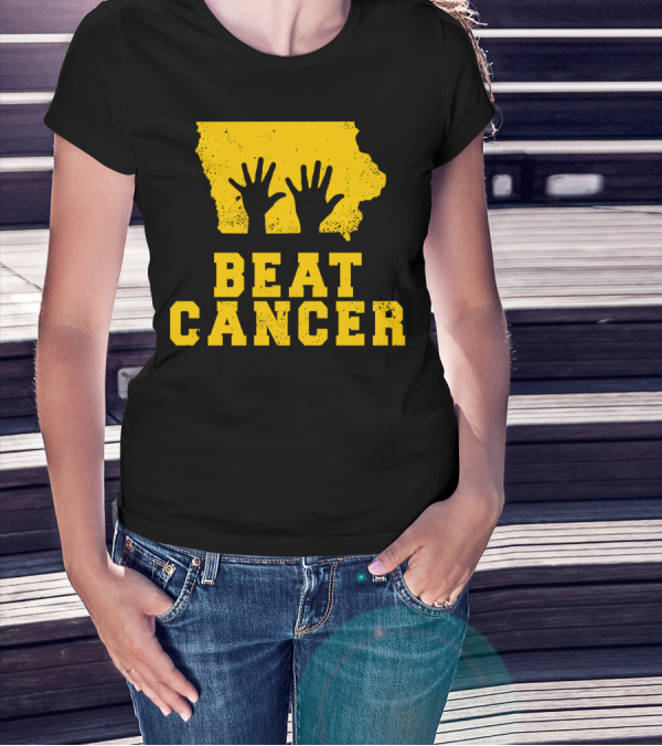 Beat Cancer Hands In Iowa Shape Pediatric Hospital Support T-Shirt
