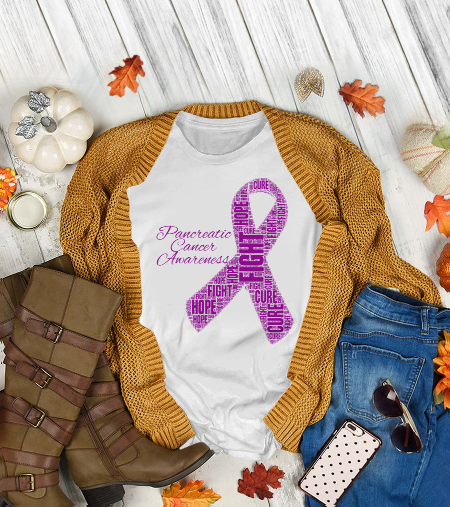 Pancreatic Cancer Awareness Hope Fight Cure T-Shirt