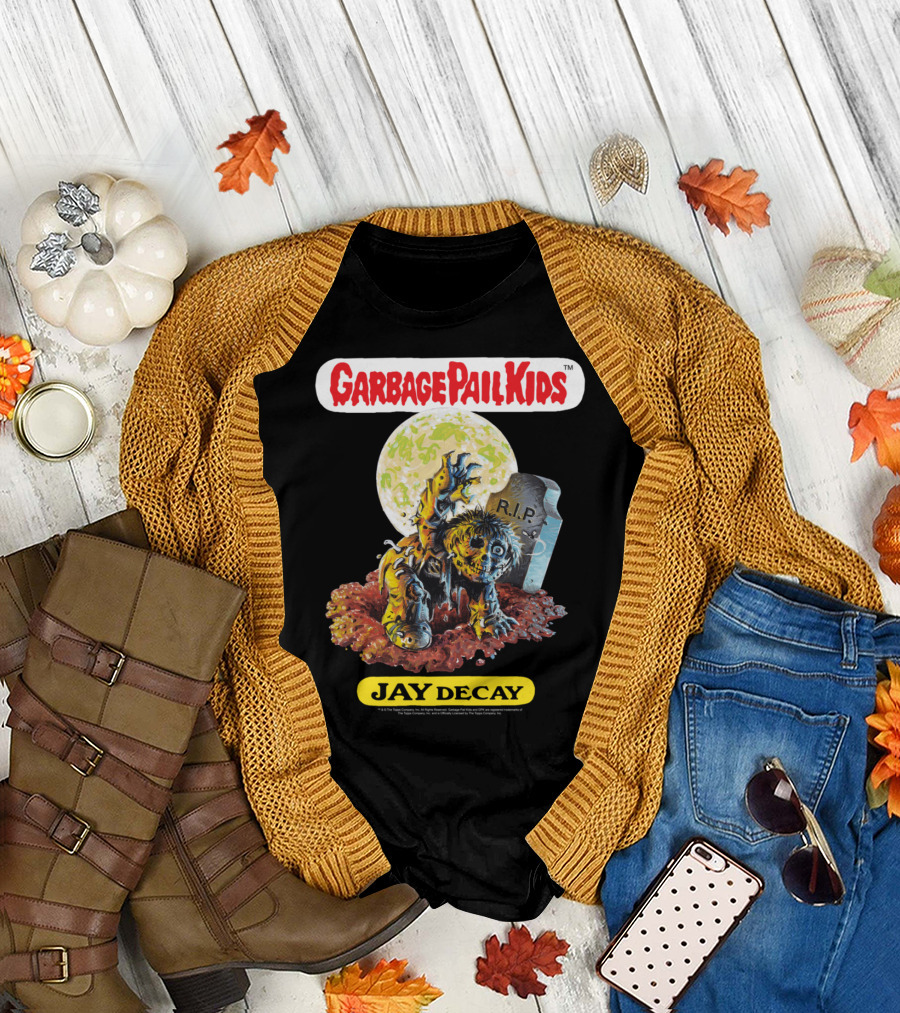 Garbage Pail Kids Jay Decay R.I.P. Tombstone Moon Creepy Monster T-Shirt