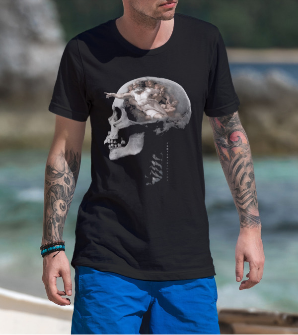 Creation Of Adam Michelangelo Sistine Skull Esoteric Empire T-Shirt