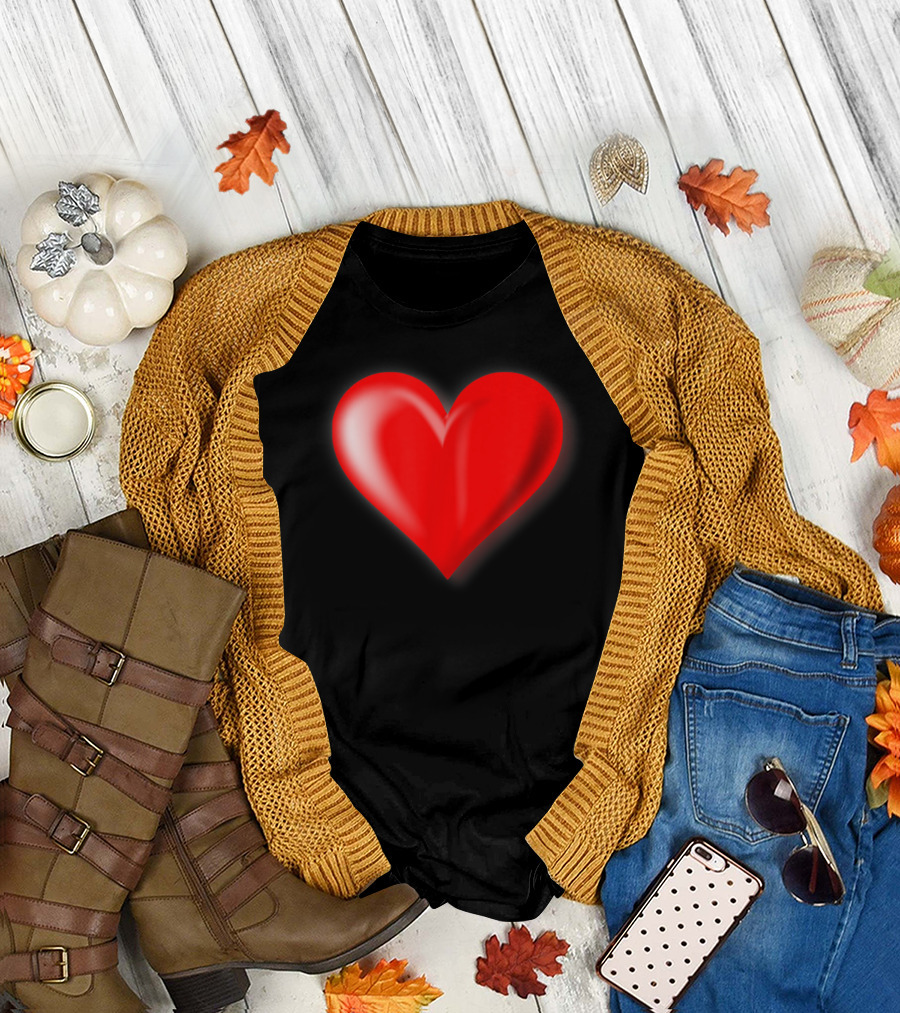 Big Red Heart Valentine's Day Love Friendship T-Shirt