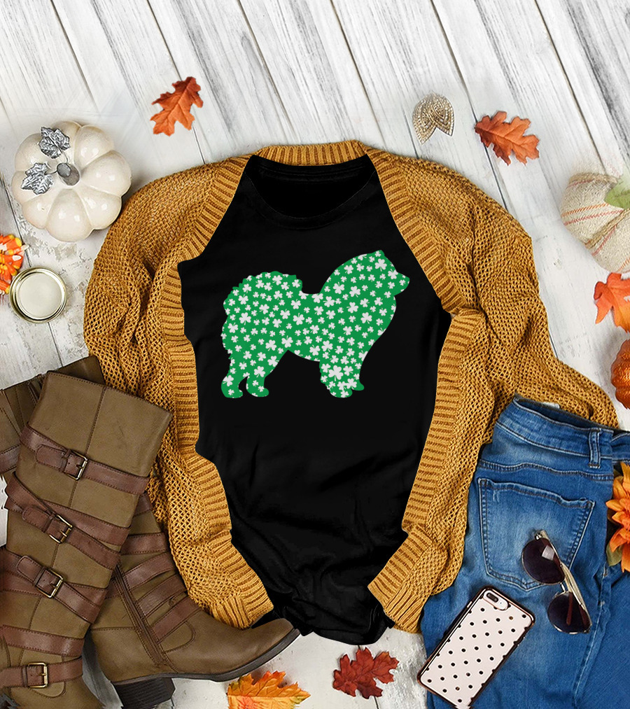 Chow Chow St Patrick Day Shamrock Pet Lovers T-Shirt