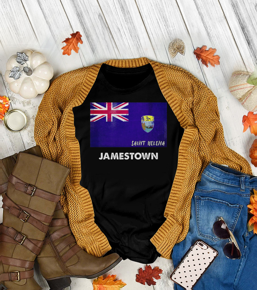 Jamestown Saint Helena Flag Crest Emblem T-Shirt