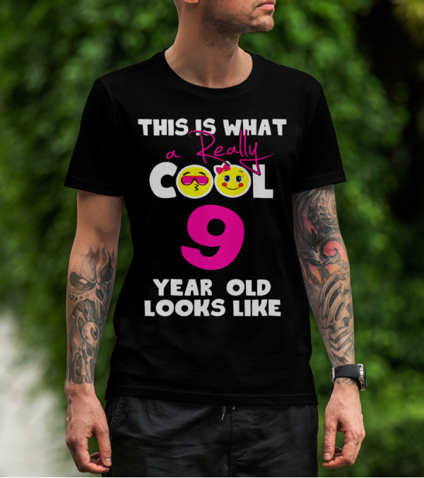 This Is What A Really Cool 9 Year Old Looks Like Emojis T-Shirt