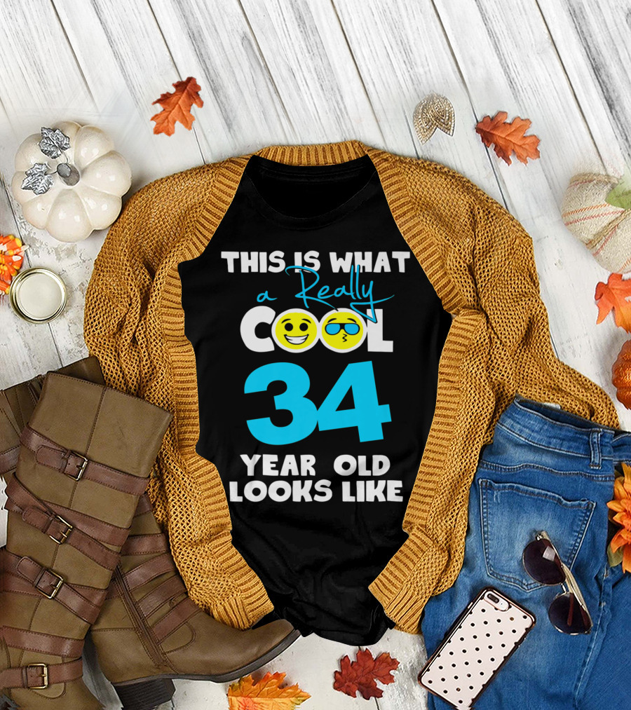 This Is What a Really Cool 34 Year Old Looks Like Emojis T-Shirt