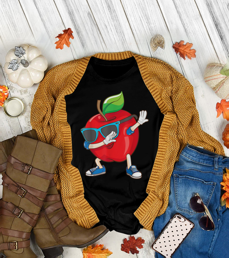 Cool Funny Dabbing Apple Hiphop Red Fruit T-Shirt