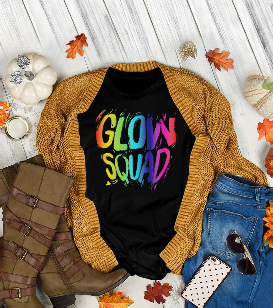 Glow Squad Rainbow Neon Party T-Shirt