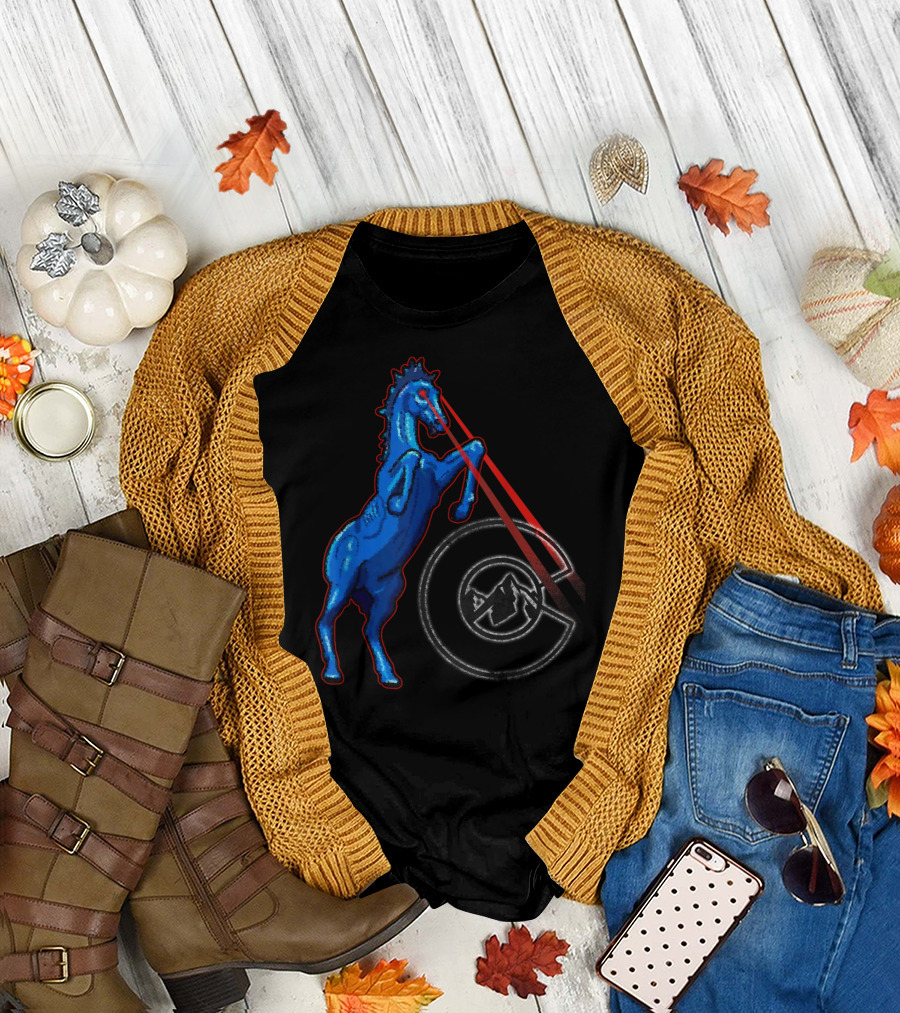 Denver Airport Blucifer Creepy Horse Laser Eyes Iconic T-Shirt
