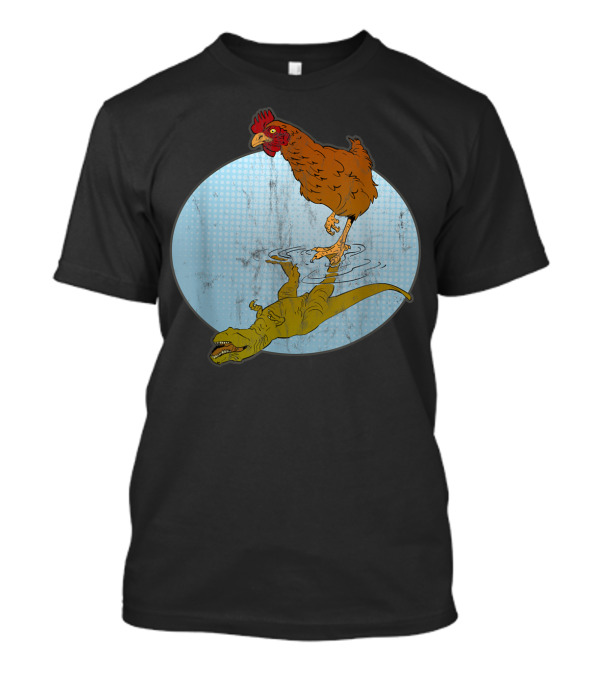 Chicken Dinosaur Evolution Science Lover Humorous Reflection T-Shirt