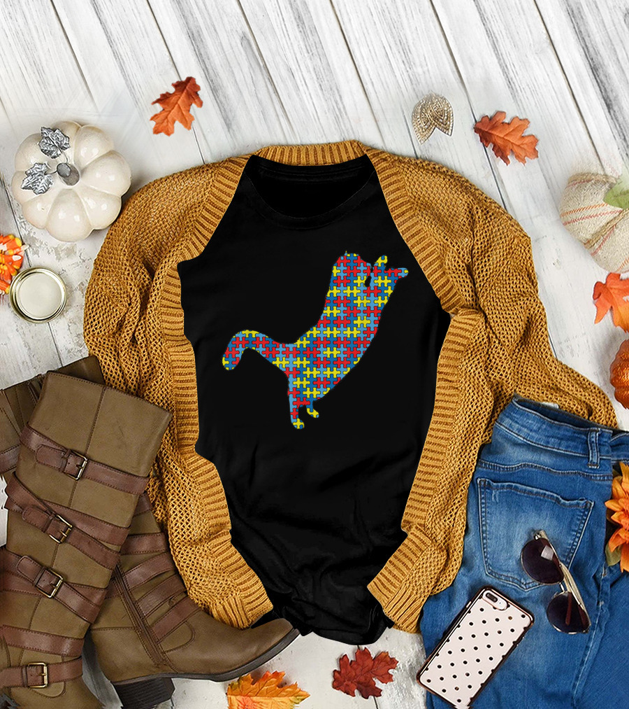 Persian Cat Autism Awareness Puzzle Kitty Kids T-Shirt