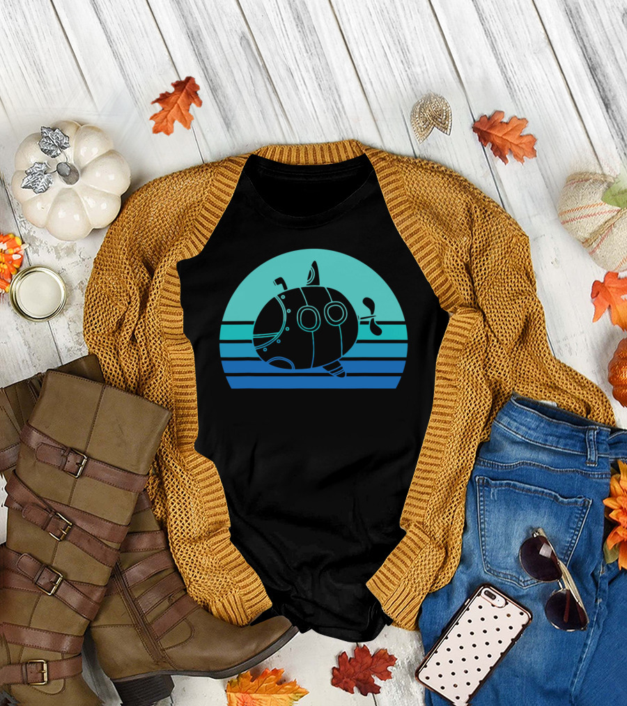 Retro Kawaii Submarine Watercraft in Oceanic Colors T-Shirt