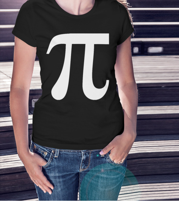 Pi Symbol White Mathematical Constant T-Shirt